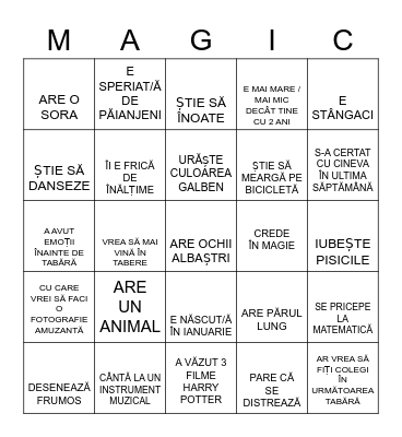 WINTER- MAGICOOL Bingo Card