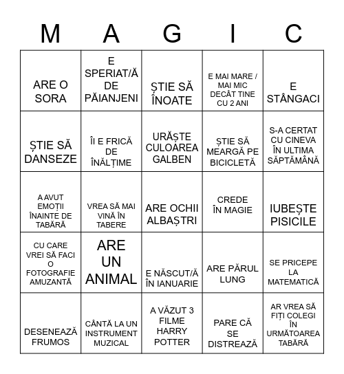 WINTER- MAGICOOL Bingo Card