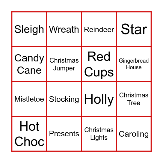 Christmas Bingo Card