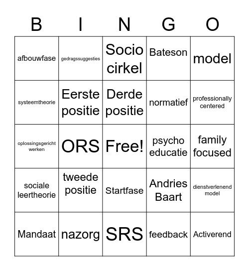 IAG Bingo Card