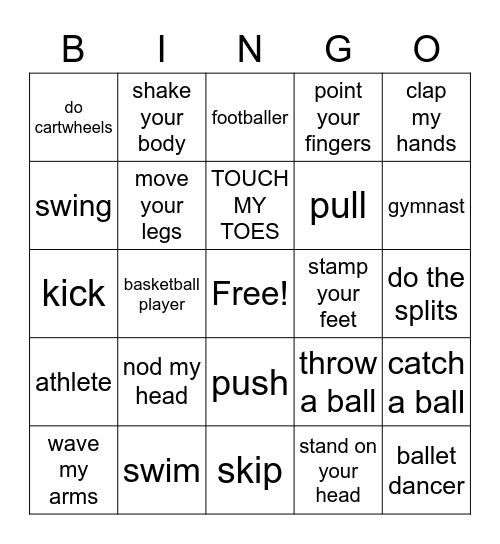 Yes I can! Bingo Card