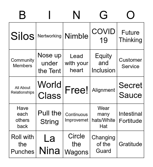 Retreat Bingo Card