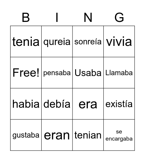 yes Bingo Card
