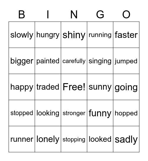 Word Grid Game Board Bingo Card