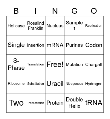 Unit 3 Review Bingo Card