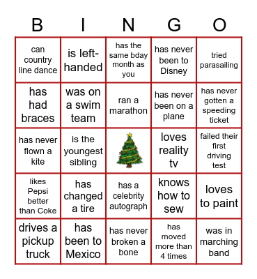 AGED Icebreaker Bingo Card
