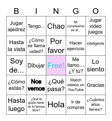 Sharon Bingo Card