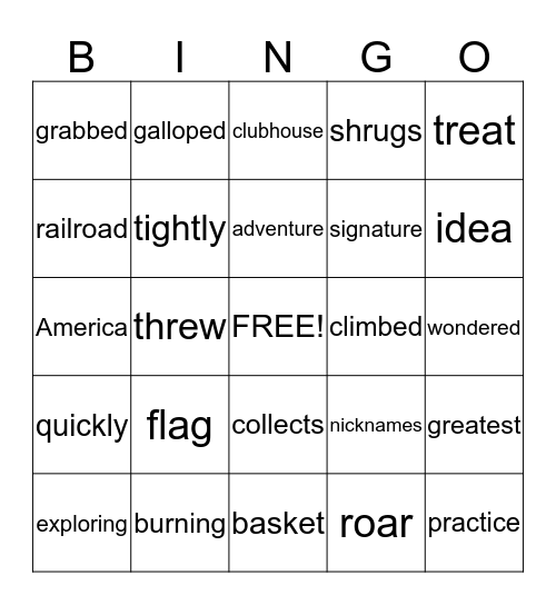 2nd grade sight word bingo Card