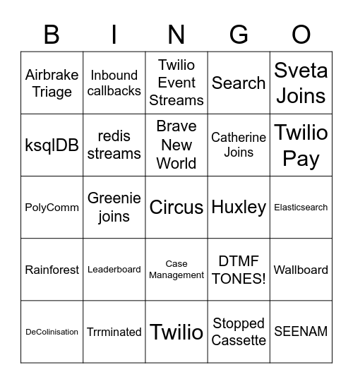 Bolt 2021 Bingo Card