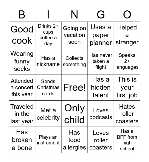 BINGO Card