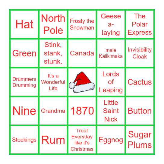 Unified Holiday Trivingo! Bingo Card