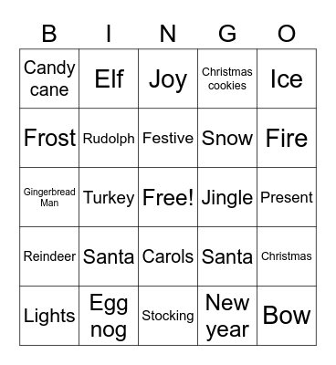 December BINGO! Bingo Card