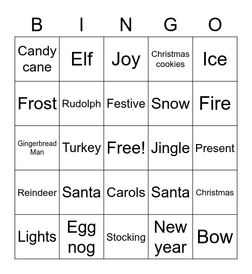 December BINGO! Bingo Card