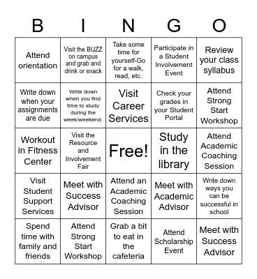Be Successful Bingo Card