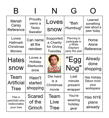 Holiday Bingo Card #1 Bingo Card