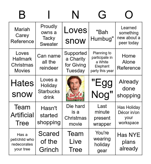 Holiday Bingo Card #1 Bingo Card