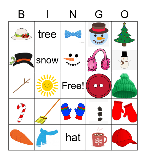 Snowman Bingo Card