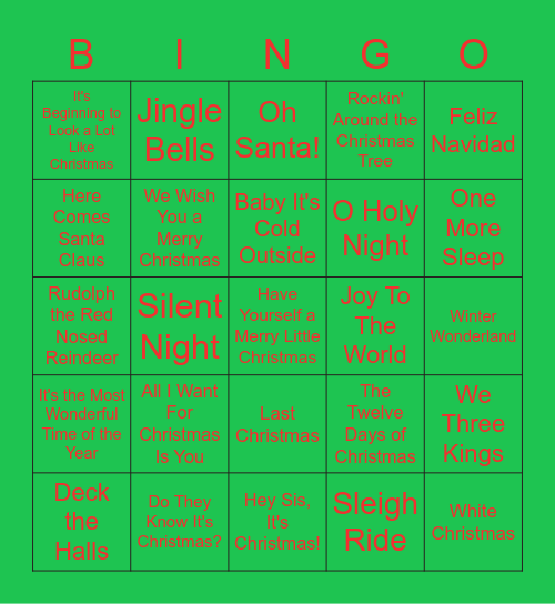 Christmas Songs! Bingo Card