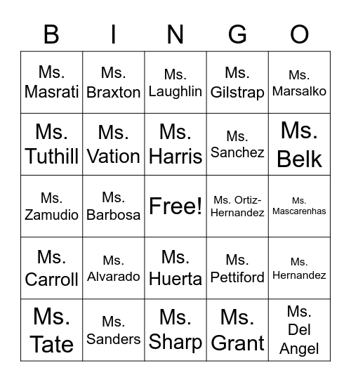 Hale Holiday Bingo Card