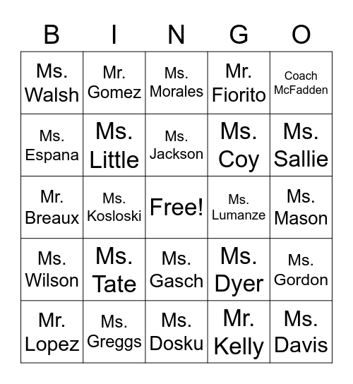 Hale Holiday Bingo Card