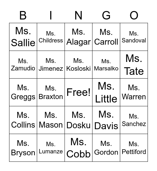 Hale Holiday Bingo Card