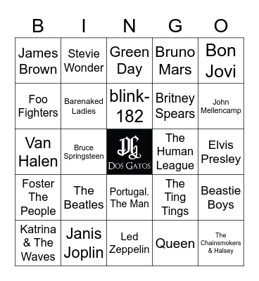 v3 Rock & Roll All-Stars Bingo Card