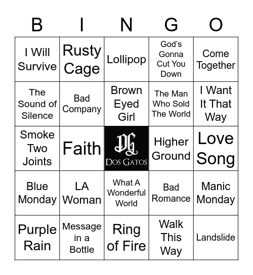 v33 COVER SONGS Bingo Card