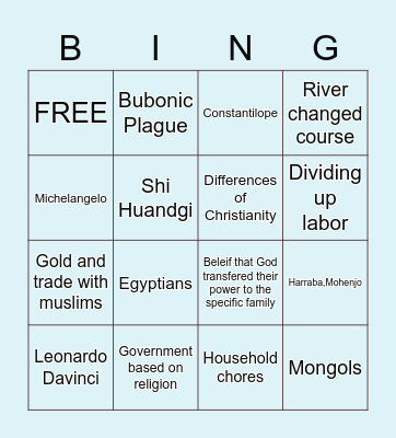 - World OF HISTORY Bingo Card