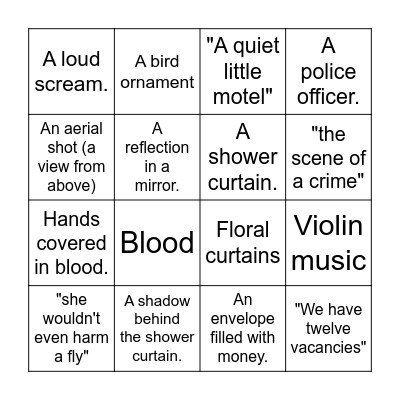 Psycho Trailer Bingo! Bingo Card