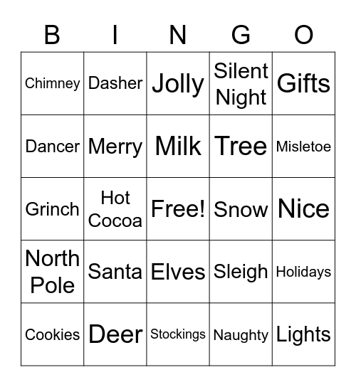 Christmas Bingo Card