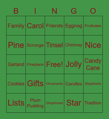HOLIDAY CHEER Bingo Card