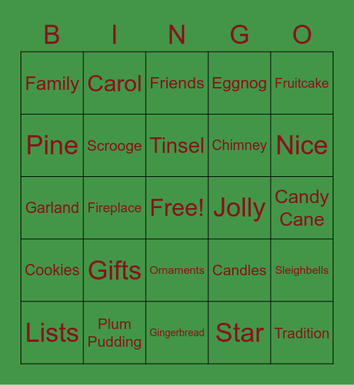 HOLIDAY CHEER Bingo Card