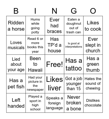 Grace to Grow Bingo Card