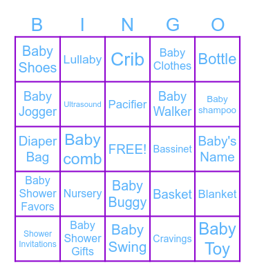 Anna's Baby Shower Bingo! Bingo Card