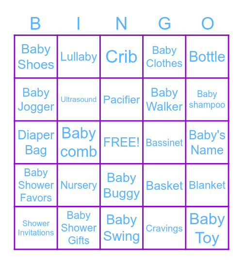 Anna's Baby Shower Bingo! Bingo Card