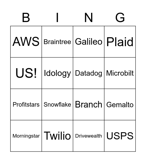 Who Fails Next!? Bingo Card