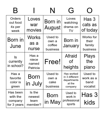 CX Bingo Card