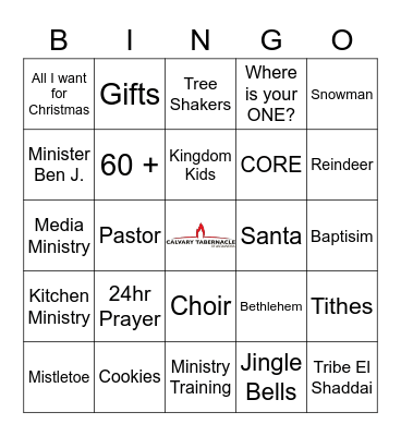 El Shaddai Christmas Bingo Card