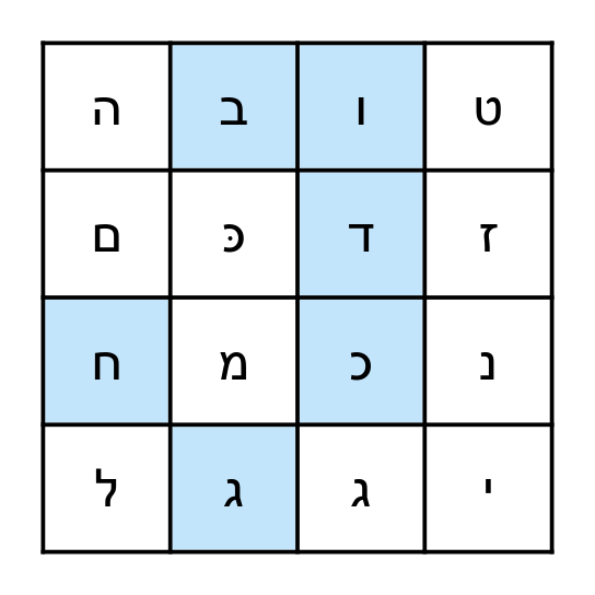 Aleph-Beis Bingo Card