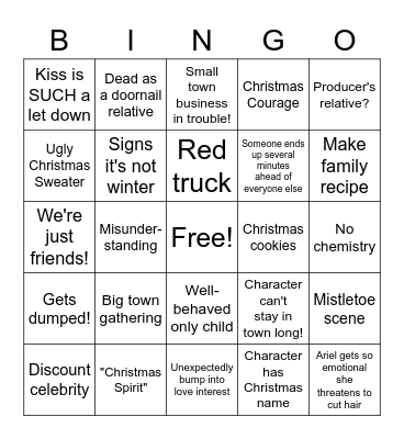 Hallmark Christmas Bingo Card