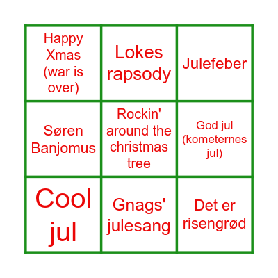 Julemusik bingo banko (Hallejule!!!) Bingo Card