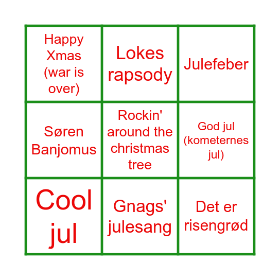 Julemusik bingo banko (Hallejule!!!) Bingo Card