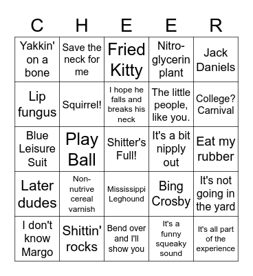 Christmas Vacation Bingo Card