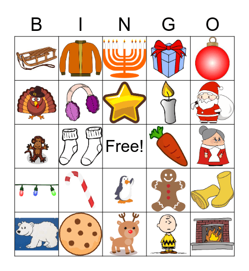 Christmas List Bingo Card