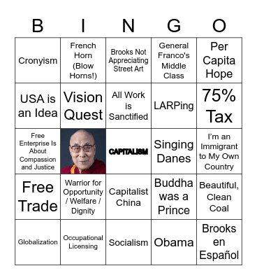 The Pursuit of... Bingo Card