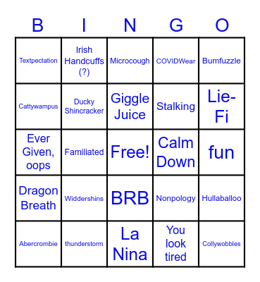 WA&W 2021 End of Year Celebration Bingo Card