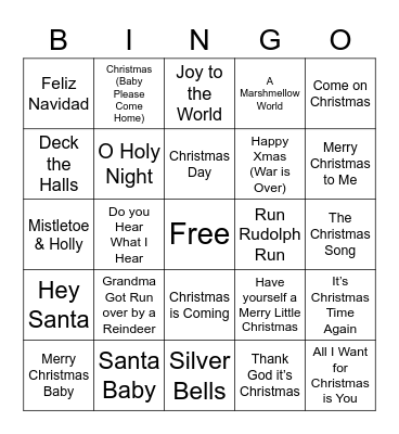 ROCKIN' CHRISTMAS BINGO Card