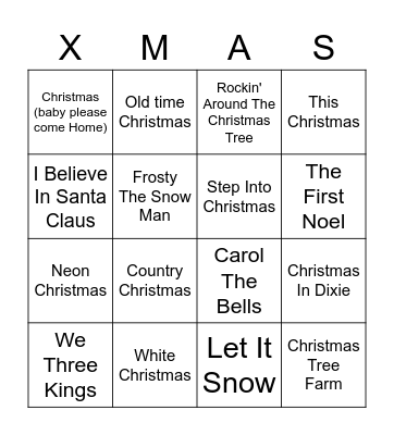 country Bingo Card