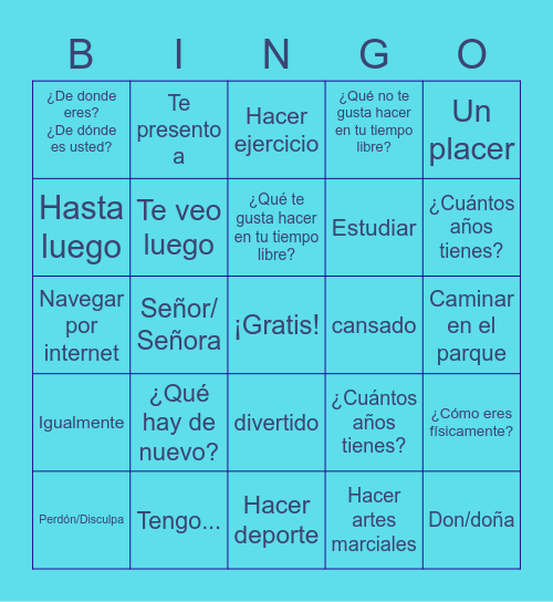 Matthew Lema Bingo Card