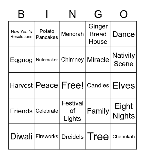 Westchester Rev Cycle Holiday Bingo Card